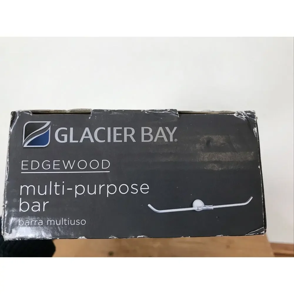 New Glacier Bay 281951 Edgewood Multi-Purpose Chrome Towel Bar Bathroom Rack
